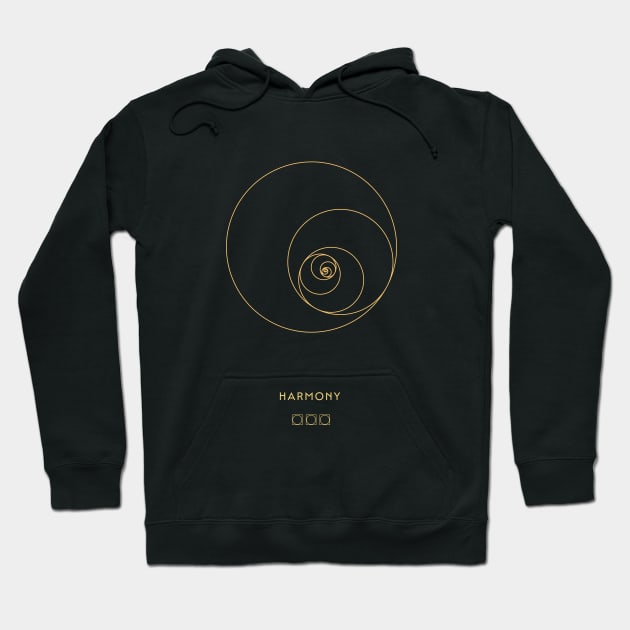 Harmonious Spiral: Fibonacci Golden Ratio Element Hoodie by Stonework Design Studio